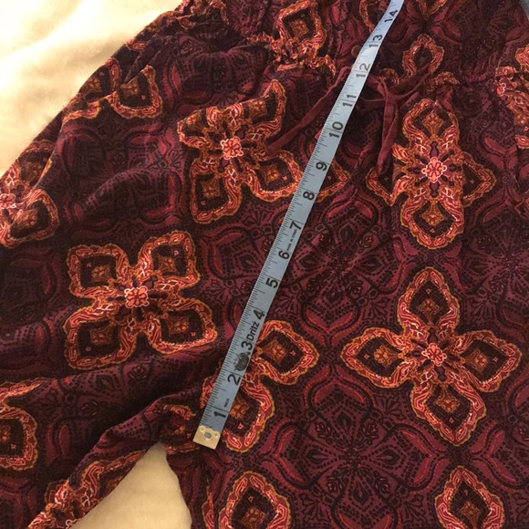 Orange Purple Burgundy Maroon Printed Off the Shoulder Cropped Romper Jumpsuit🧡 - Picture 8 of 11